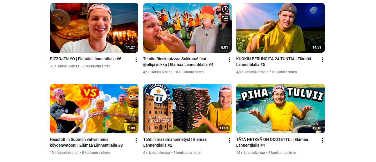 Lännentilan YouTube-sarjan videoeditointi ja thumbnail-grafiikat
